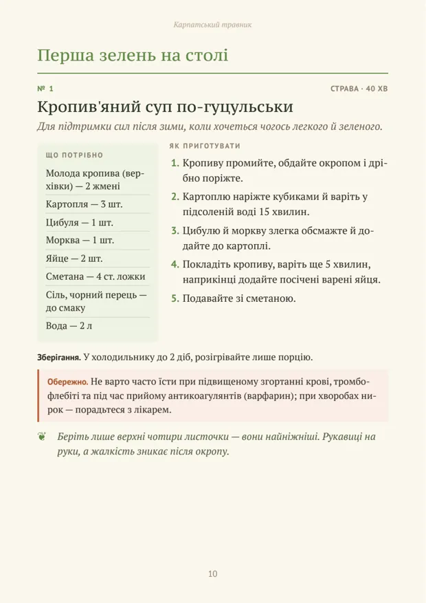 Сторінка з рецептом